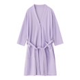 thumbnail image 4 of Krdevn Women's Waffle Weave Bath Robe, V‑Neck 3/4 Sleeve Solid Color Kimono Robe with Pockets for Spa Home Loungewear,Light Purple, 4 of 4