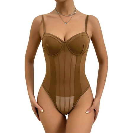 

JBEELATE Women s Floral Lace One Piece Lingerie Mesh Babydoll Teddy Lingerie Bodysuit
