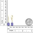 thumbnail image 3 of Gem Stone King 18K Yellow Gold Plated Silver Blue Tanzanite and White Topaz Dangle Earrings for Women (5.26 Cttw, Gemstone December Birthstone, Emerald Cut 9X7MM), 3 of 5