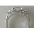 thumbnail image 3 of HeartsAndYou 4ct Emerald Cut Moissanite Engagement Ring for Women Halo Trilogy Fancy 18k White Gold over Silver, 3 of 5