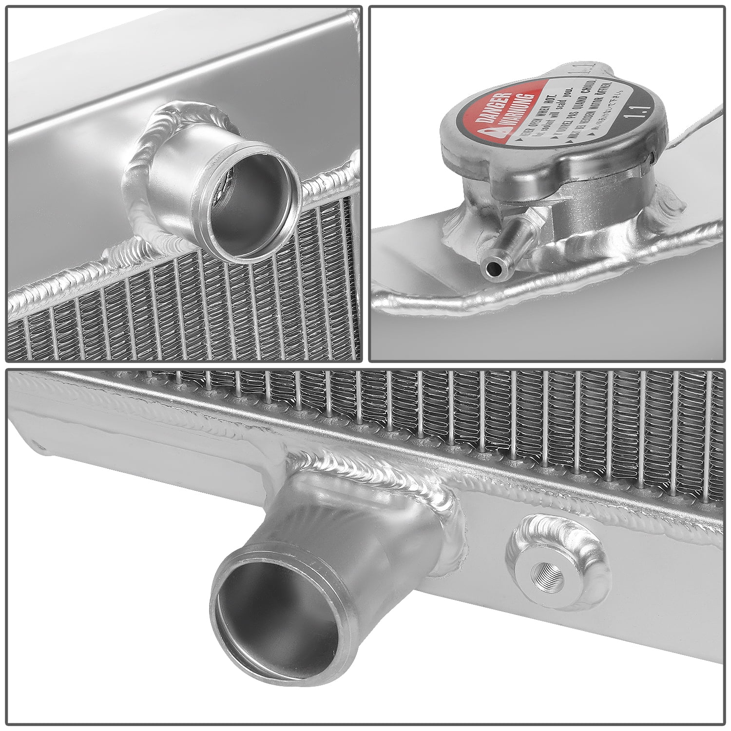 DNA Motoring For 67-70 Mustang/Torino/Fairlane V8 3-row Full Aluminum Core Racing Radiator