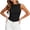 Black, variant on Women's Boat Neck Sleeveless Tank Top, Bodyform Ruched Side Casual Summer Blouse, Slim Fit Crew Neck Cami, S-3XL