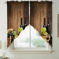 thumbnail image 2 of Red Wines Swag Valances for Windows, Kitchen Window Curtains Over Sink, Champagne Grapes Galsses Country Wooden Plank Window Treatment Curtains for Living Room/Bedroom Curtains 2 Panel Sets 36"x45", 2 of 8