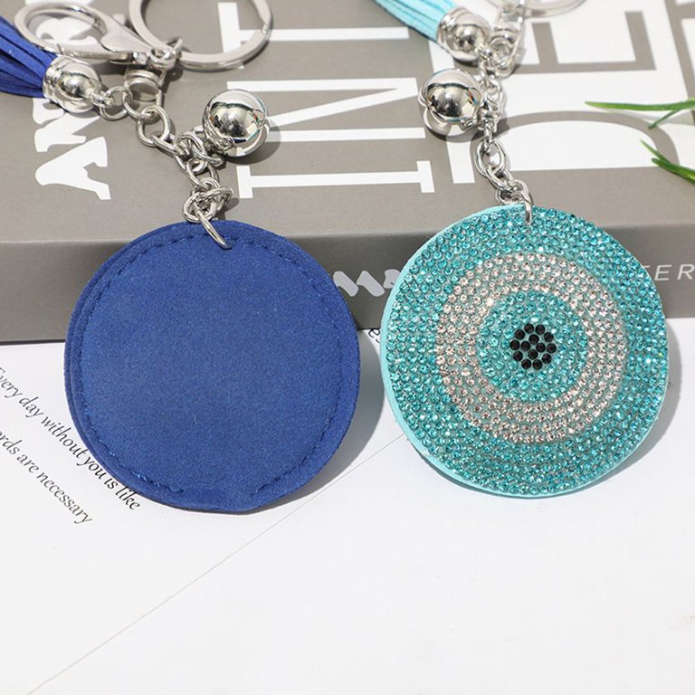 Zerodis Mini Blue French Horn Keychain Bag Key Ring Charm Pendant Jewelry  Women Girl Bag Cellph Car Pendant