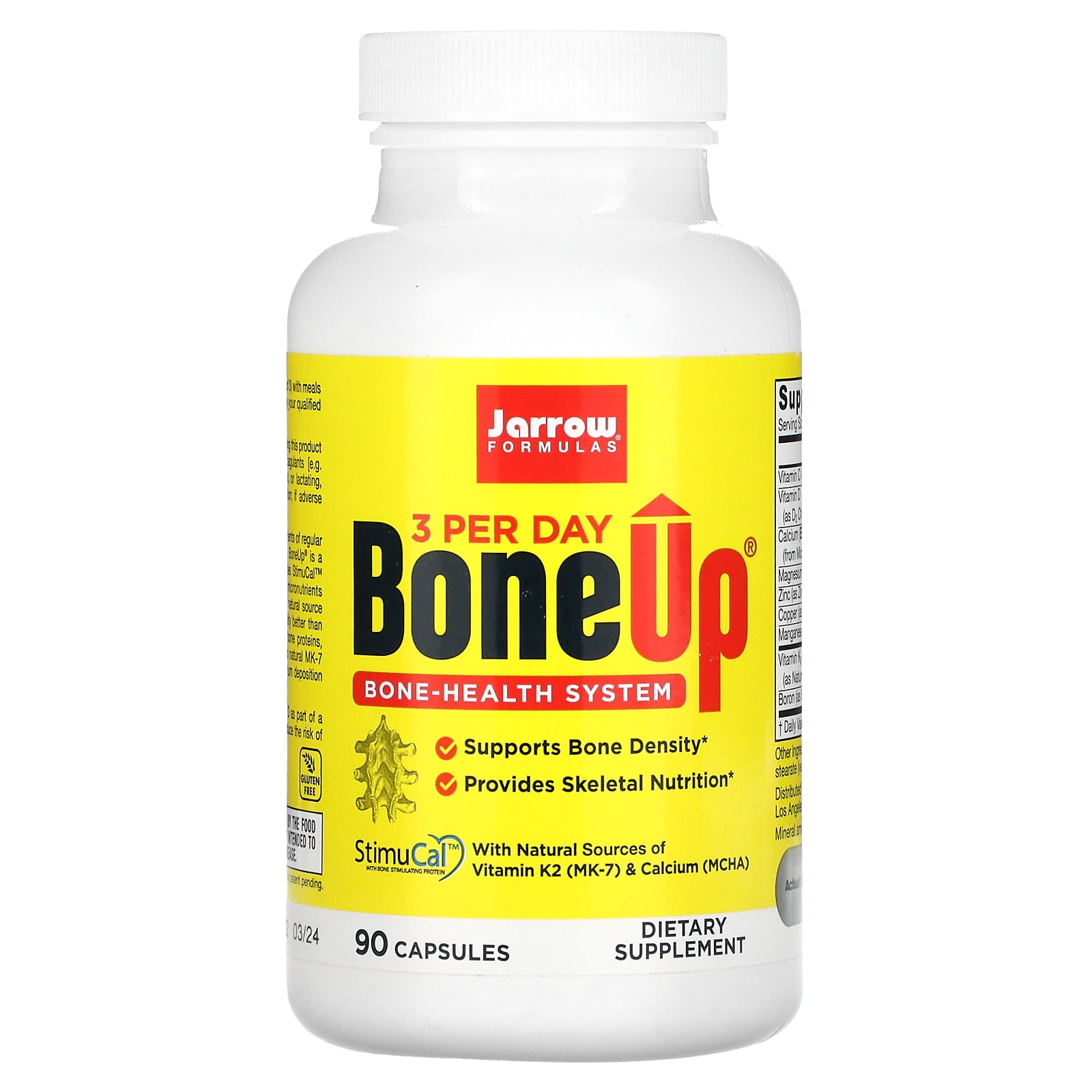 Jarrow Formulas Bone-Up Three Per Day, Promotes Bone Density, 90 Caps