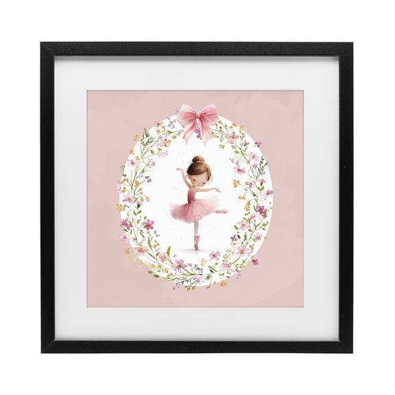 Stupell Industries Cottage Ballet Dancing Princess Black Framed Print Under Glass, 13 x 13, by Christine Simpson Art
