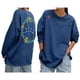 thumbnail image 2 of Sudadera Holgada de Larga con Bordado Gráfico Estilo Y2K para Mujer. Azul XL, 2 of 7