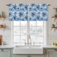 thumbnail image 2 of Blue Floral Spring Tier Curtains, Watercolor Art Elegant Botanical Light Filtering Kitchen Curtains, 2Pcs Rod Pocket Half Window Treatments Panels for Sink Cafe Cabinet Camper 27.5x36 Inches, 2 of 9
