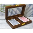thumbnail image 4 of India House-Birthday Gift Ideas Handcrafted Classic Wooden Playing Card Holder Deck Box Storage Case Organizer Anniversary Housewarming Gifts Men Women, 4 of 6