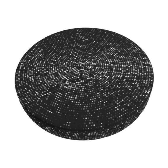 Naloa Black And White Dotted Round Bar Stool Cushion Cover 12-14 inch, Fits Kitchen, Office, Restaurant Chairs - {sizeName}12 inch