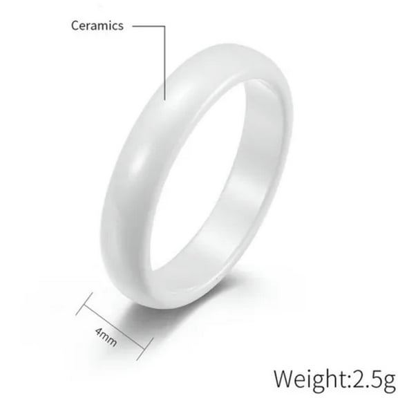 EOEMY 4mm/6mm White/Black Ceramics Band Men Women'S Wedding Engagement Ring Size 6-12