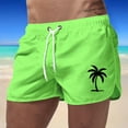 thumbnail image 2 of Men's Swim Trunk Coconut Tree Quick Dry Swim Shorts Board Shorts With Pockets Beach Swimwear Green XXXL, 2 of 4