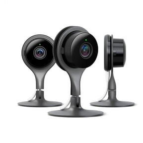 Restored Google Nest Cam Indoor 3 Pack Wired Indoor Camera for Home Security with 24/7 Live Video and Night Vision