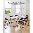 thumbnail image 2 of KFFKFF 6 Pack Folding Chairs, Foldable Leather Chairs with Heavy Duty Metal Frame & Padded Cushion, Portable Folding Card Table Chairs, Stackable Seats, Black, 2 of 9