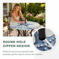 thumbnail image 4 of Round Outdoor Tablecloth with Umbrella Hole and Zipper, Blue Starfish Coastal Tablecloth with Elastic Waterproof, Summer Nautical Beach Coral Shell Vintage Patio Table Covers for 36" - 44" Tables, 4 of 9