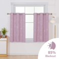 thumbnail image 2 of Deconovo Cortinas opacas - Paneles opacos con ojales y estampado de ondas laminadas, aislantes térmicos para habitación infantil (107 cm de ancho x 137 cm de largo, 2 paneles, rosa lavanda), 2 of 7