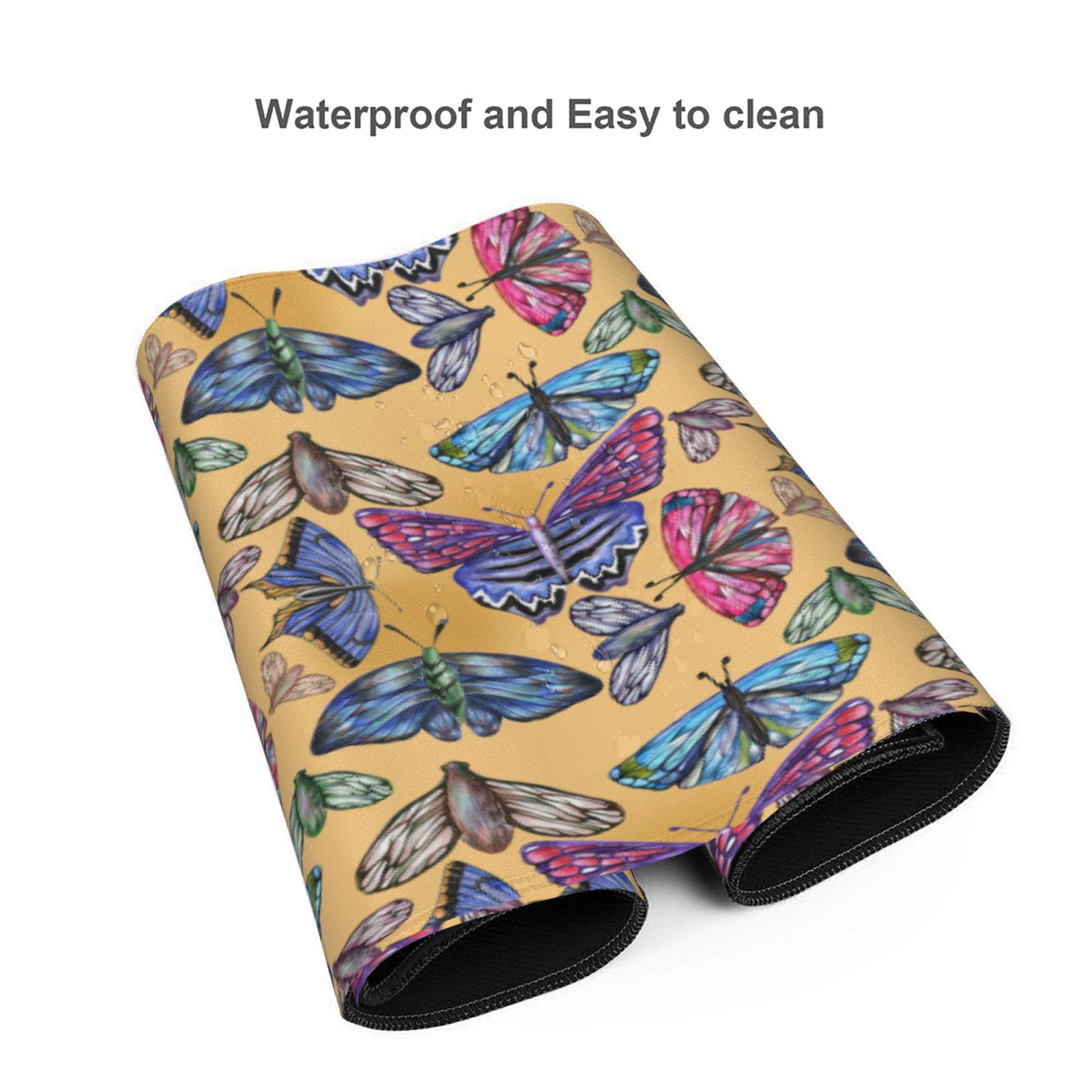 Xecao Butterfly 3 Print Large Mouse Pad, 16x35.5in Mousepad, Professional Non-Slip Rubber Base Big Mouse Pad, Mouse Pad for Gaming & Office Full Desk Mouse Pad