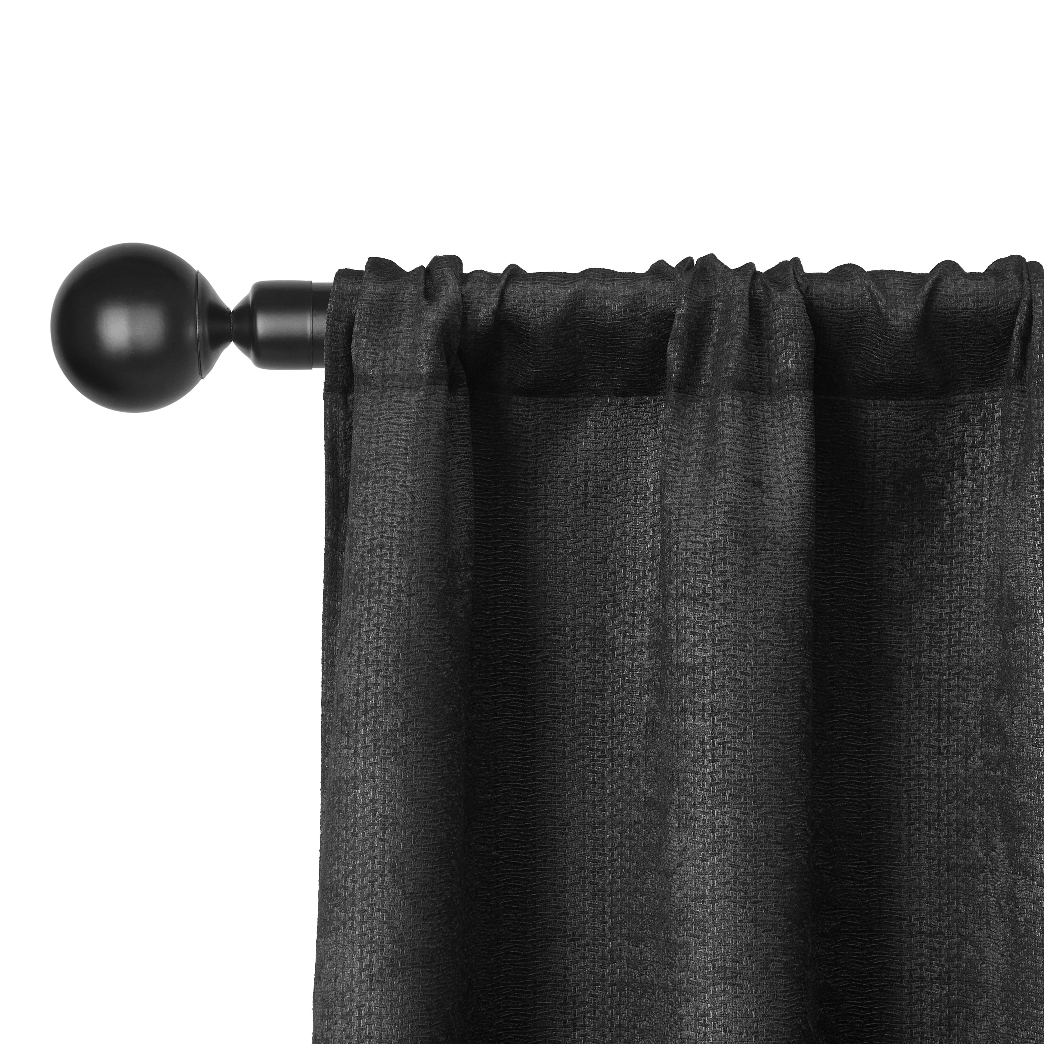 Mainstays 4 of a Kind Blackout Curtain Panels, Set of 4, Black, 28" W x 95" L