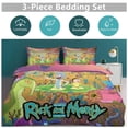 thumbnail image 5 of Rick And Morty 3 Pieces Bedding Set 3D Printed Lightweight Bed Quilt Set Comforter Cover Set for Girls Kids Teens, 1 Quilt Cover 2 Pillowcases 90"x90", 5 of 8