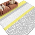 thumbnail image 2 of Abstract Yellow Washable Living Room Rugs 6'x9', Grey Stripes Floral Plant Modern Vintage Low Pile Throw Large Area Rug Non-Slip Sturdy Edge Binding Carpet for Dining Room Kitchen Office, 2 of 9