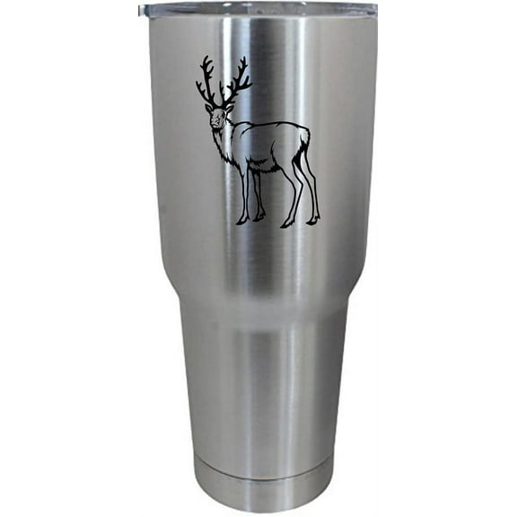 Reindeer Body Zoo Animal Themed Etched 30oz Stainless Steel Tumbler