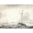 thumbnail image 2 of Ludolf Bakhuysen 24x19 Black Ornate Framed Double Matted Museum Art Print Titled: Turbulent Sea, 2 of 5