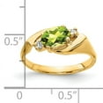 thumbnail image 2 of Primal Gold 14 Karat Yellow Gold 7x5mm Oval Peridot Checker and AAA Diamond Ring, 2 of 4