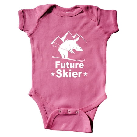 

Inktastic Future Skier Funny Skiing Bear Gift Baby Boy or Baby Girl Bodysuit