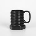 thumbnail image 2 of Taza de cerámica acanalada negra con capacidad de 350 ml, de inspiración industrial, 2 of 2