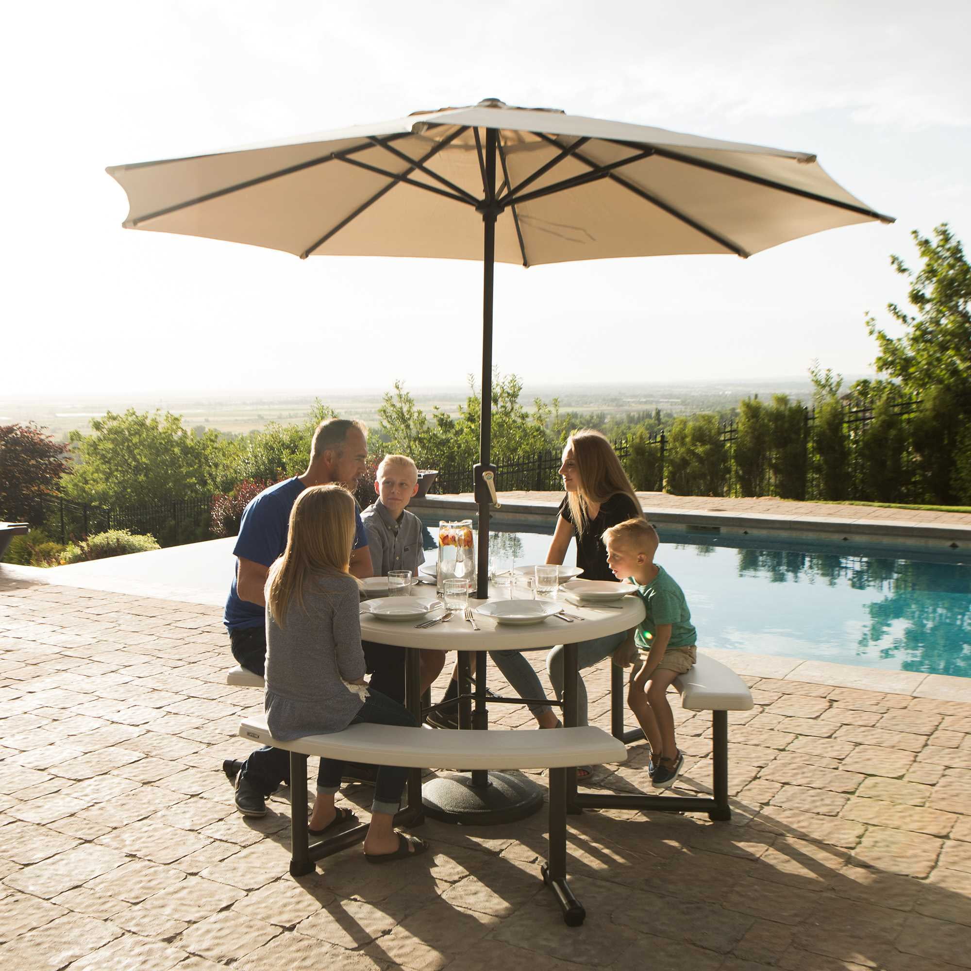 Lifetime 44 round picnic table deals