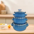 thumbnail image 1 of HLONK 3 Pieces Enamel Mini Pot Set Kitchen Food Pot Home Accessories Deep Gifts Kitchen Cookware Enamel Cookware Set Home black, 1 of 8