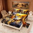 thumbnail image 2 of Erosebridal Galloping Horse Queen Sheet Sets, Natural Scene Bed Set, 4pcs (1 Flat Sheet, 1 Fitted Sheet and 2 Pillowcases), 2 of 6