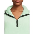 thumbnail image 4 of No Boundaries Juniors' Plush Mock Neck Half-Zip Pullover, 4 of 5