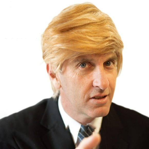 Mens Trump Short Wig President Trump Gold Wig Cosplay Party Hair Wigs