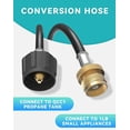 thumbnail image 2 of ZODIRISE 4 ft Propane Hose Adapter - Connect 1lb BBQ to 20lb Gas Tank, 2 of 7