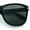 Shiny Black - Black, variant on Mens Glass Lens Gentlemanly 90s Chic Large Horn Rim Sunglasses Matte Black