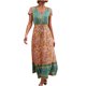 thumbnail image 1 of Vestidos Para Mujer Moda Casual Cuello en V Impreso Elástico Manga Corta Vestido Con Botones Falda Odeerbi ODB127364, 1 of 7
