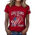 thumbnail image 2 of Only Moment American Pride Graphic Tee Crew Neck Short Sleeve Patriotic Graphic Tee 4th of July Independence Day Shirt Casual Short Sleeve Tops Red,2XL, 2 of 6