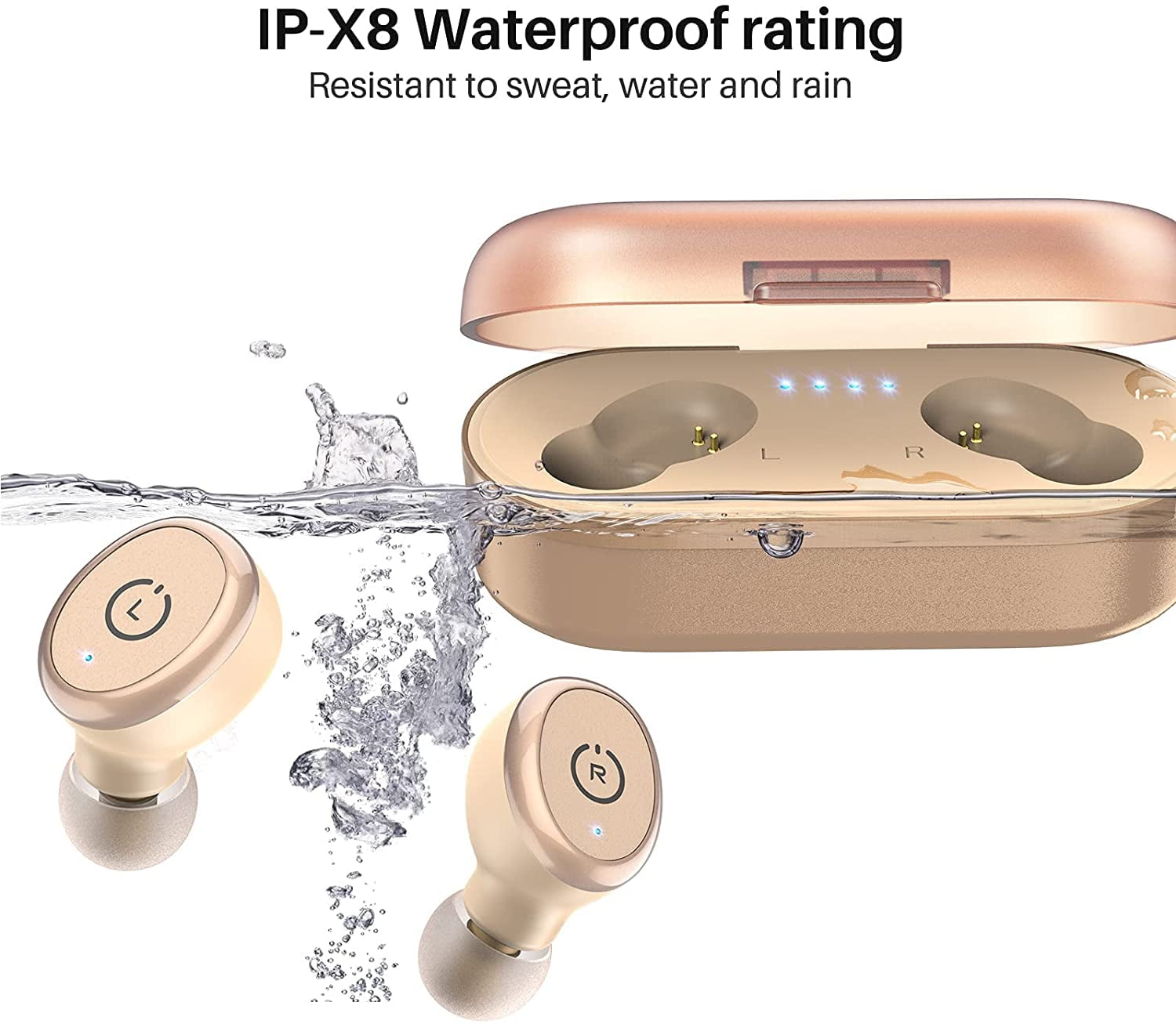 T10 Bluetooth 5.3 Wireless Earbuds with Wireless Charging Case IPX8  Waterproof Stereo Headphones in Ear Built in Mic Headset Premium Sound with  Deep