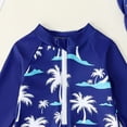 thumbnail image 4 of Zanarzt Newborn Swimsuit Boy Baby Boy Swimsuit One Piece Long Sleeve Bathing Suit Rash Guard UPF 50+ Sun Protection with Hat White,2-3 Years, 4 of 6