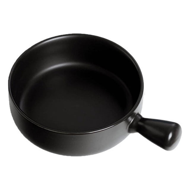 yingyy Ceramic Salad Bowl Handled Solid Color Adorable Washable Cute Home Breakfast Dinner Soup Fruit Bowls Tableware Yellow Black