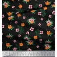 thumbnail image 3 of Soimoi Poly Georgette Fabric Leaves & Floral Decor Fabric Printed Yard 42 Inch Wide, 3 of 5