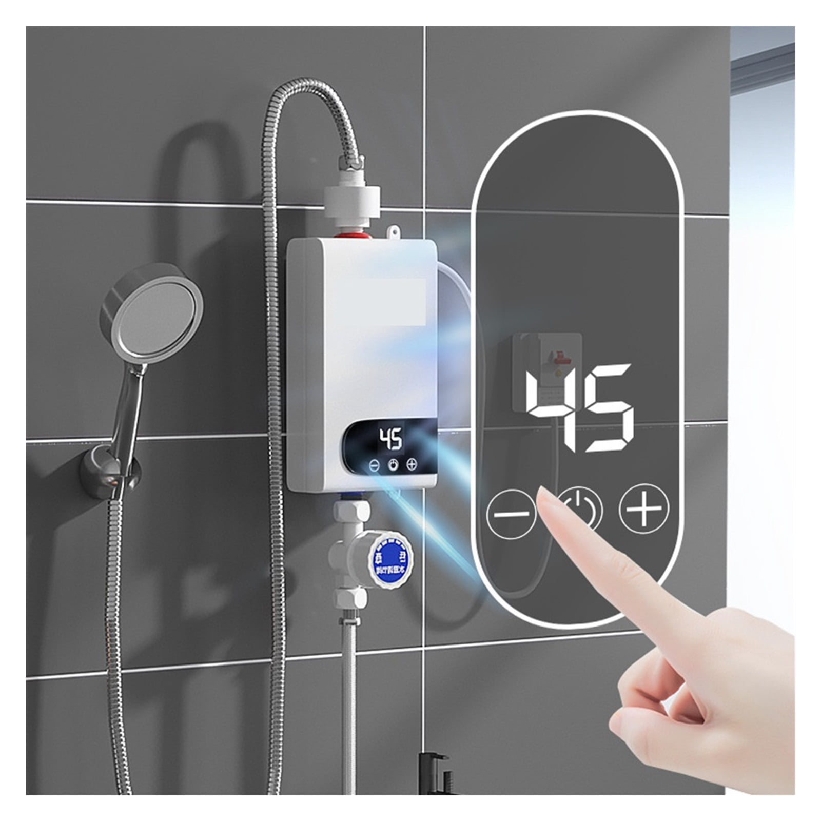 Instant Water Heater Shower Bathroom Faucet Hot Water Heater 3500W Digital Display ,Compact Design