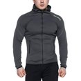 thumbnail image 1 of Mens Gym Hoodie, Training Workout Muscle Hooded Sweatshirts with Zipper Pockets, 1 of 7