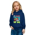 thumbnail image 5 of IWRICH My Teacher Survived 100 Days of Me Hoodies for Boys Girls Long Sleeve Lined Hooded Sweatshirts Cute Tops,Size 2-14 Years Navy 110, 5 of 7