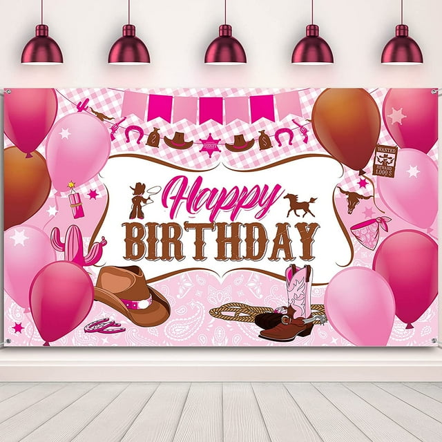 Decoraciones para fiesta de cumpleaños de vaquera occidental, suministros para fiesta de cumpleaños con tema de vaquera del salvaje oeste, telón de fondo para fiesta de cumpleaños de vaquera, telón de fondo para fotografía de fotomatón de vaquero del salvaje oeste para niña Sincero Electrónica