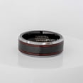 thumbnail image 4 of Jewelry Avalanche Double Red Grooved Accent Tungsten Wedding Band for Men, Firefigther Ring, 8MM, size 10, 4 of 4