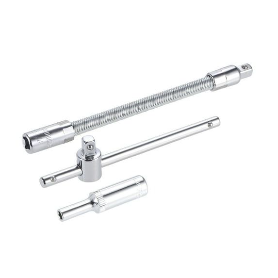 Unique Bargains Socket Accessory Set, 6-Point Deep Socket 4.5" Sliding Wrench Breaker Bar 0.16inch