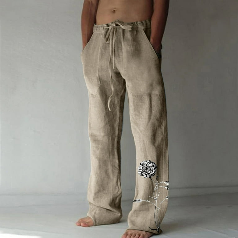 Men Summer Pants Large Sizes, Men Plus Size Pants Linen
