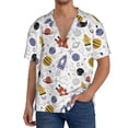 thumbnail image 3 of Easygdp Rocket Planets Men's Casual Short-sleeved Shirt with Pocket and Button Suitable for Beach Vacation Leisure - X-Large, 3 of 7